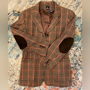 Vintage Tartan Wool Blazer…Elbow Patches